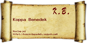 Koppa Benedek névjegykártya