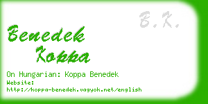 benedek koppa business card